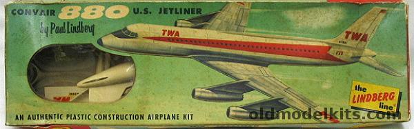 Lindberg 1/189 Convair 880 TWA Jetliner, 452-49 plastic model kit